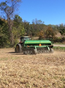 Here we are planting Rye for a cover crop.
